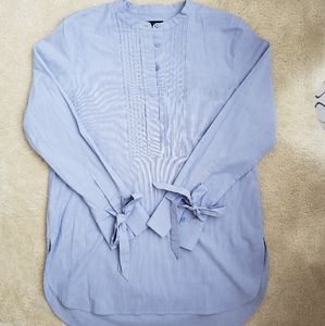 Ann Taylor Blue & White Pinstripe Tunic